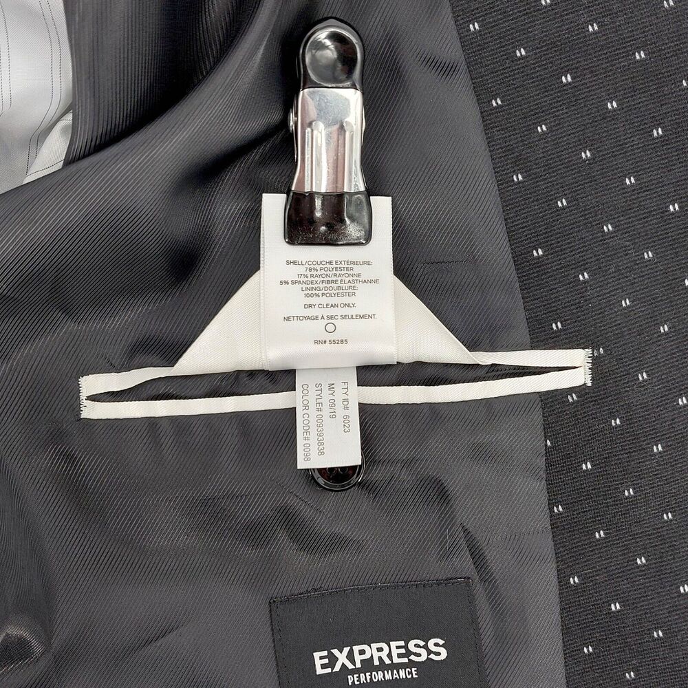 Express Performance Slim Jacket Sz XXL Black Sports Coat Stretch Blazer $198 - Picture 9 of 12